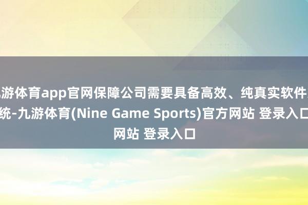 九游体育app官网保障公司需要具备高效、纯真实软件系统-九游体育(Nine Game Sports)官方网站 登录入口