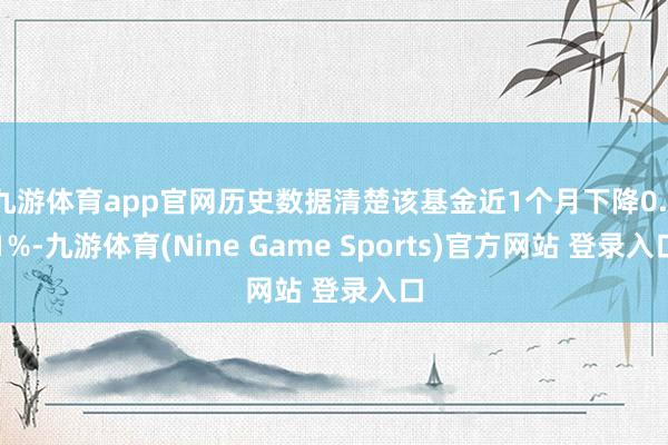 九游体育app官网历史数据清楚该基金近1个月下降0.11%-九游体育(Nine Game Sports)官方网站 登录入口