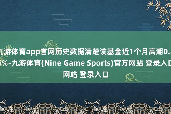 九游体育app官网历史数据清楚该基金近1个月高潮0.46%-九游体育(Nine Game Sports)官方网站 登录入口