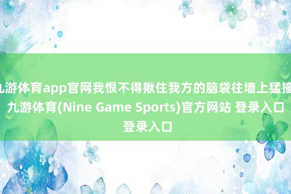 九游体育app官网我恨不得揪住我方的脑袋往墙上猛撞-九游体育(Nine Game Sports)官方网站 登录入口