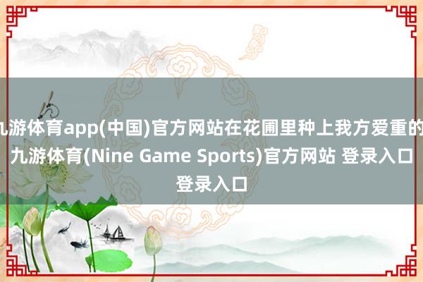 九游体育app(中国)官方网站在花圃里种上我方爱重的-九游体育(Nine Game Sports)官方网站 登录入口